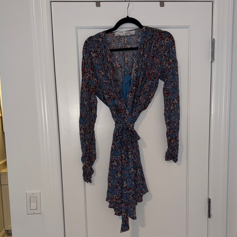 IRO Multicolor Floral Wrap Mini Dress